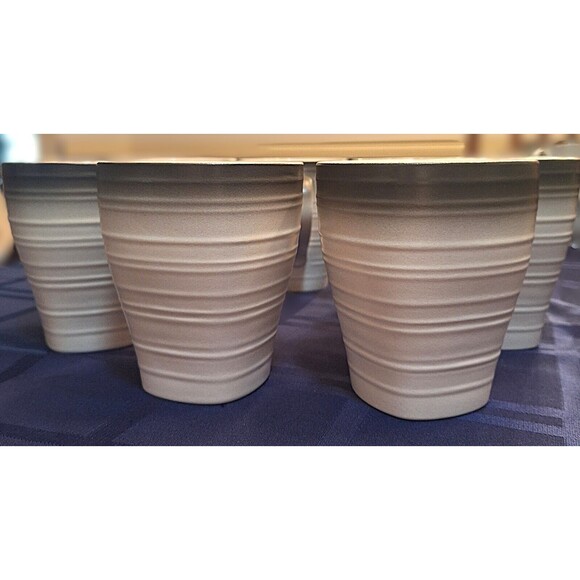 Set of Mikasa Graphite Swirl Square Ombre Coffee Mugs Cups